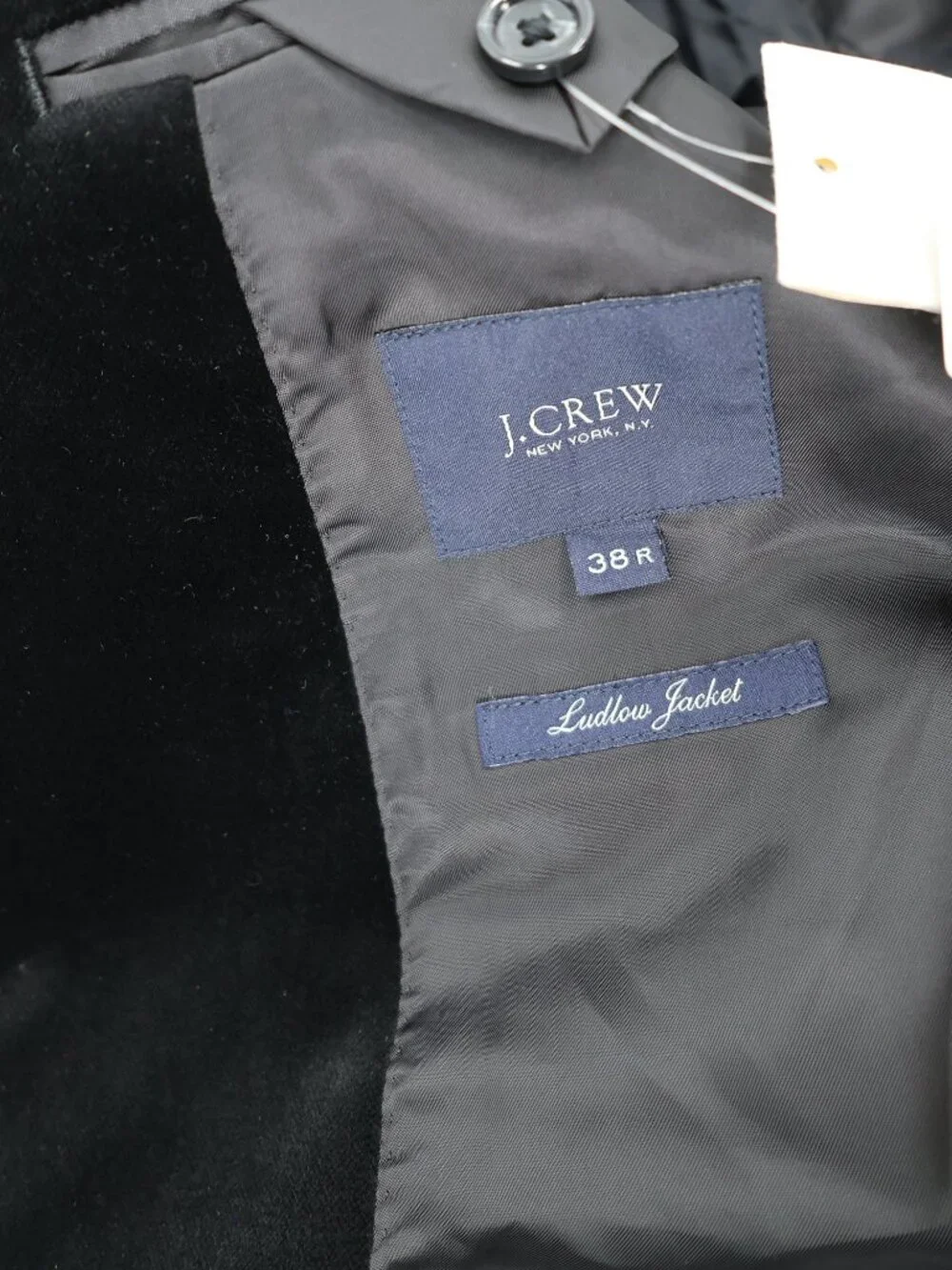 NWT J Crew Sport Coat Mens 38R Ludlow Jacket Velvet Blazer Two Button Black